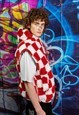 BIG CHECK FLEECE HOODED JACKET DETACHABLE CHECKBOARD BOMBER