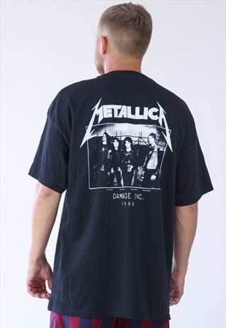 VINTAGE MENS METTALICA DAMAGE INC 1986 TOUR T-SHIRT