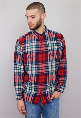 VINTAGE 90S CHECK FLANNEL SHIRT