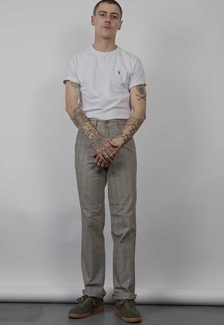 VINTAGE 90'S CHECK COTTON TROUSERS