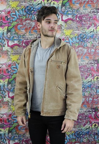 VINTAGE CARHARTT WORKWEAR JACKET. FLEECE SHERPA LINED