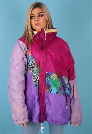 VINTAGE WINDBREAKER JACKET IN MULTI NJ517B
