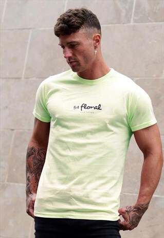 CENTRE LOGO T-SHIRT - NEON LIME YELLOW GREEN