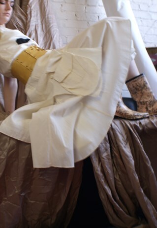 VINTAGE LINEN DECONSTRUCTED SKIRT