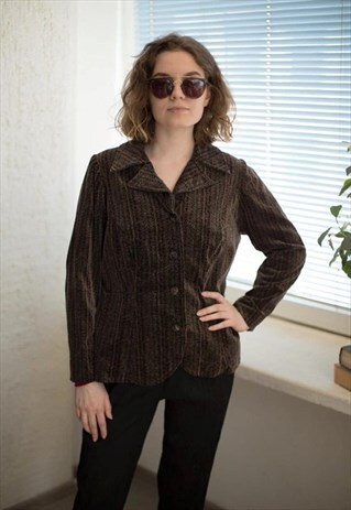 VINTAGE 80'S BROWN VELVET JACKET