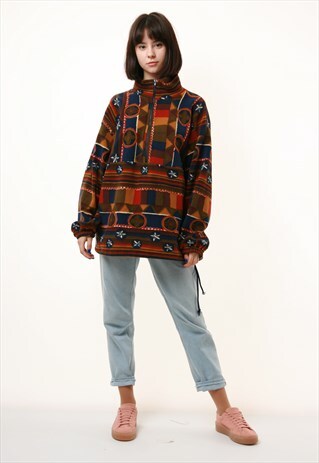 90S VINTAGE FANCI ITALIAN 1/4 ZIP FLEECE JUMPER 15238
