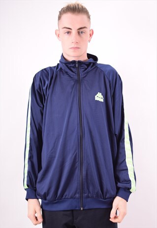 KAPPA MENS VINTAGE TRACKSUIT TOP JACKET LARGE BLUE 90S