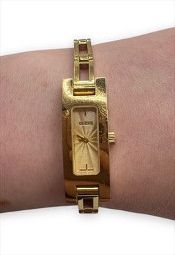 Vintage Gucci watch bracelet style rectangle Gold tone