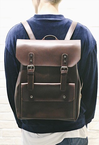 SHALEX FOLDOVER BACKPACK - BROWN