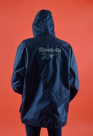 NAVY REEBOK EMBROIDERED WATERPROOF COAT