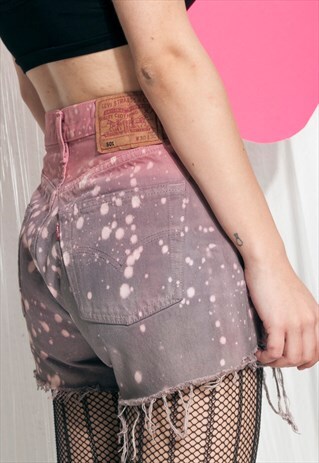 VINTAGE LEVI'S 501 DENIM SHORTS 90S REWORKED TIE-DYE JEANS