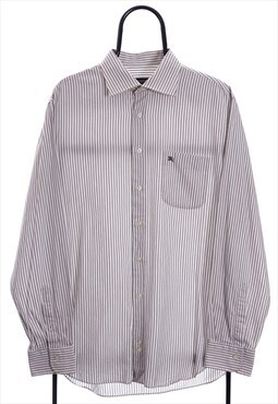 Vintage Burberry White Pinstripe Shirt