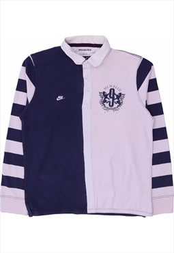 Vintage 90's Nike Sweatshirt Rugby Polo Shirt Navy Blue,