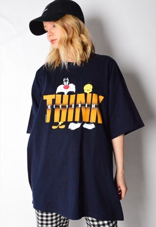 VINTAGE 1998 NAVY BLUE TWEETY T-SHIRT