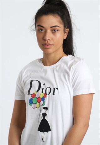 90S BOOTLEG DIOR PRINT SPELLOUT T-SHIRT