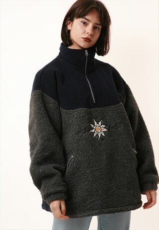 90S VINTAGE OLDSCHOOL 1/4 ZIP FLEECE JUMPER 16128