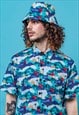 CARLOS UNISEX COMBI PRINT COTTON SHIRT