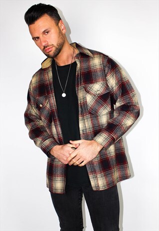 VINTAGE WOOLRICH PLAID FLANNEL SHIRT
