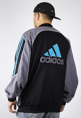 VINTAGE MENS ADIDAS BIG LOGO TRACK TOP BOMBER JACKET