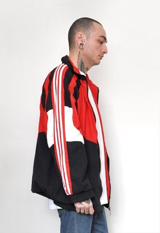 VTG 90S ADIDAS FESTIVAL SPORTS TOP WINDBREAKER JACKET BLACK