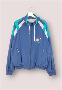 Vintage  Crazy Track Jacket 80s sport in Blue XL