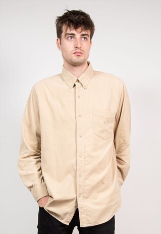 VINTAGE BEIGE RALPH LAUREN CHAPS CORD SHIRT