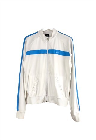 VINTAGE NIKE 90S TRACK JACKET IN WHITE L