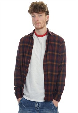Vintage Only & Sons Maroon Check Flannel Shirt