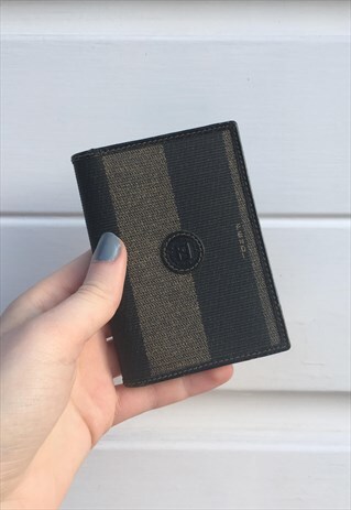 UNISEX VINTAGE 80S FENDI WALLET CARD HOLDER BROWN PURSE