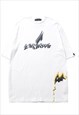 BOYS SLOGAN TEE GRAFFITI PAINT SUBCULTURE T-SHIRT WHITE