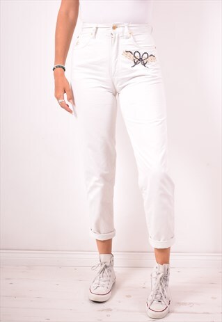 ROCCOBAROCCO WOMENS VINTAGE JEANS W29 L29 WHITE 90S