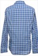 VINTAGE HUGO BOSS BLUE CLASSIC CHECKED SHIRT - M