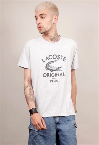 VINTAGE 90'S LACOSTE OVERSIZED GREY T-SHIRT