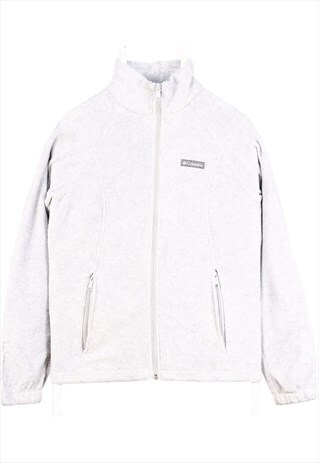 Columbia 90's Spellout Logo Zip Up Fleece Jumper Medium Grey