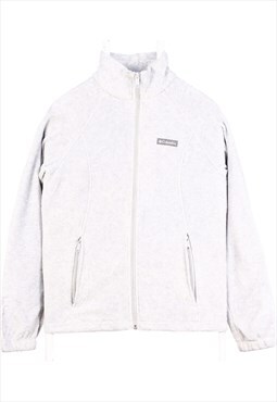 Columbia 90's Spellout Logo Zip Up Fleece Jumper Medium Grey