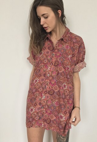 PATTERNED OVERSIZED RETRO VINTAGE UNISEX FESTIVAL SHIRT