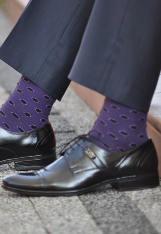 COLOURFUL VIOLET SOCKS WITH PURPLE RING