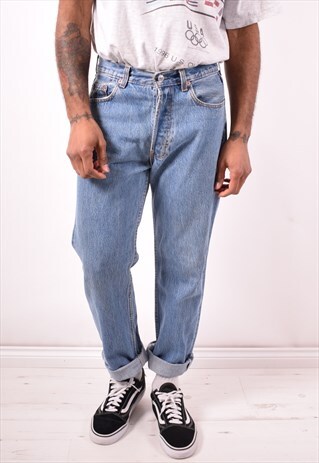 LEVI'S 501 MENS VINTAGE JEANS W33 L28 BLUE 90S