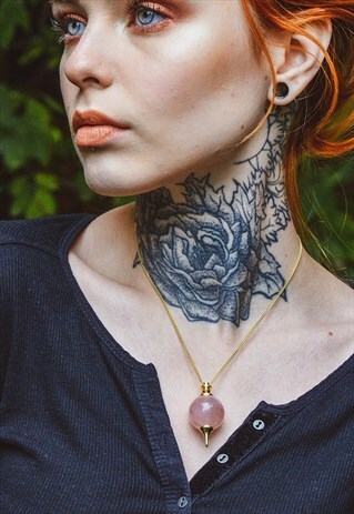 ORBITAL MOTHER UNIVERSE ROSE QUARTZ SPHERE NECKLACE