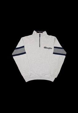 Vintage 90s Champion Embroidered Logo 1/4 Zip Sweatshirt
