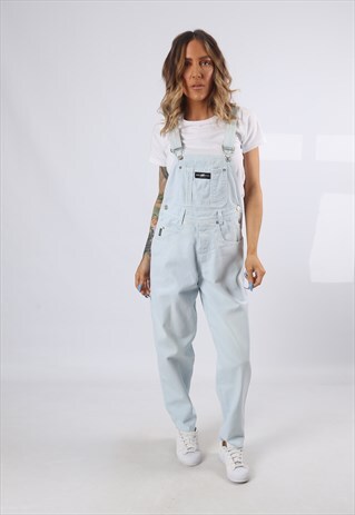DENIM DUNGAREES COLOURED WIDE TAPERED LEG UK 10 (62R)