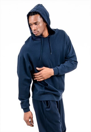 OVERSIZED HOODIE IN NAVY WITH POUCH POCKET