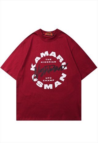 KALODIS TRENDY LETTER PRINT LOOSE T-SHIRT