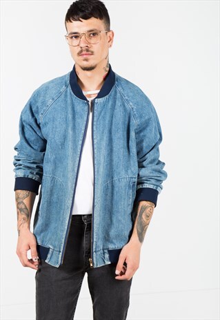 VINTAGE 80S LEVI'S DENIM BOMBER JACKET / S0119