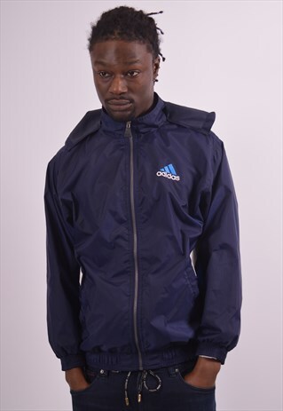 VINTAGE ADIDAS RAIN JACKET NAVY BLUE