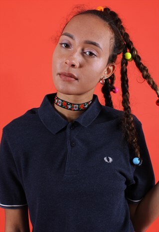 Y2K FRED PERRY NAVY POLO TEE