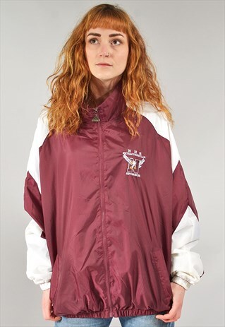 VINTAGE BURGUNDY N.U.S BOMBER JACKET