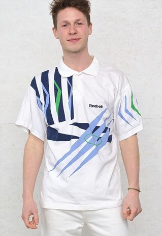 90S VINTAGE WHITE REEBOK POLO SHIRT