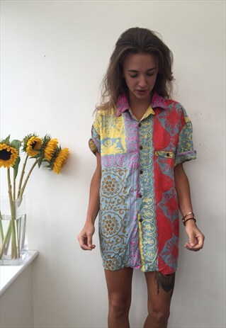 CRAZY PATTERN OVERSIZED RETRO VINTAGE UNISEX FESTIVAL SHIRT