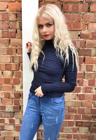 NAVY ROLLNECK JUMPER